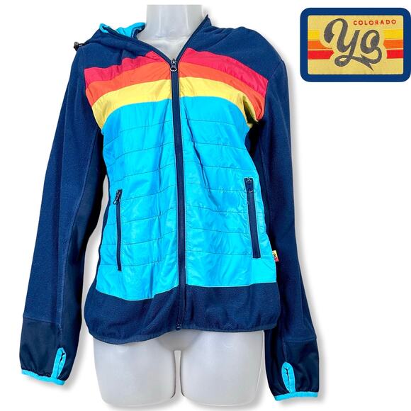 YoColorado Momentum Fader Fleece Jacket Rainbow Small Outdoors Hiking Gorpcore - Picture 1 of 16